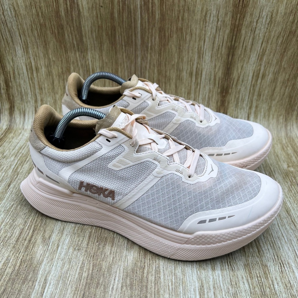 Hoka Transport X Men's Size 10 Vanilla Wheat Mesh Sneakers Shoes 1152450 VLW